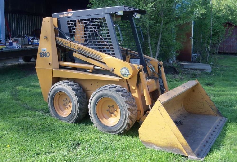 Used Case skid steer in an equipment yard ready for sale or pickup